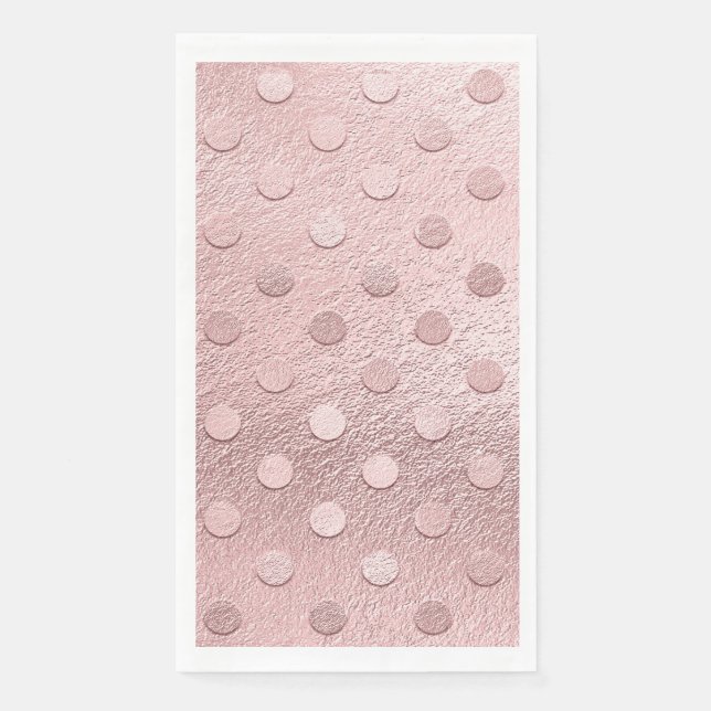 Luxury Rose Gold Pink  Paper Guest Towels (Front)