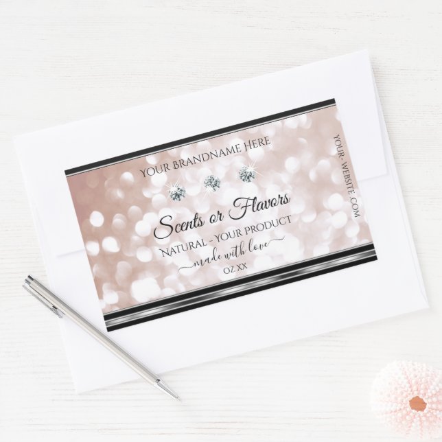 Luxury Rose Gold Product Labels Dazzling Jewels (Envelope)