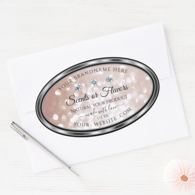 Luxury Rose Gold Product Labels Dazzling Jewels (Envelope)