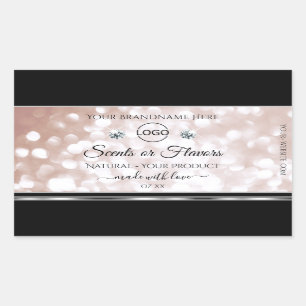 Luxury Rose Gold Shimmer Product Label Jewels Logo