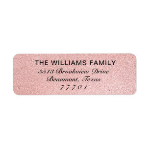 Luxury Rose Gold Shiny Foil Address Label
