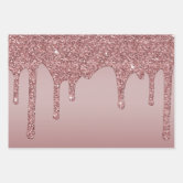 Rose gold glitter drips pink sparkle glam girly wrapping paper sheets