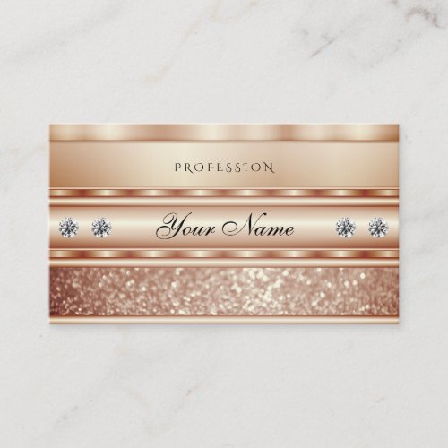 Luxury Rose Gold Sparkle Glitter Diamonds Elegant Business Card