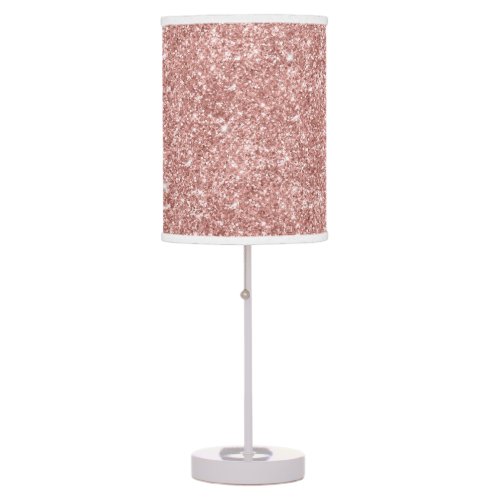 Luxury Rose Gold Sparkly Faux Glitter Table Lamp