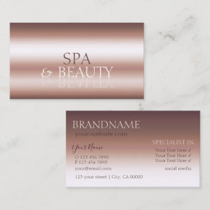 Luxury Rose Gold Stylish Mirror Font Professional Business Card