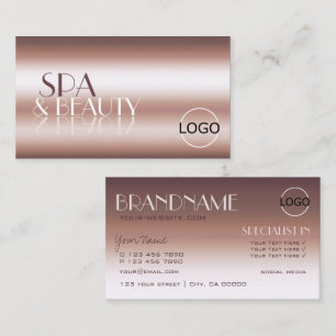 Luxury Rose Gold Stylish Mirror Letters with Logo Business Card