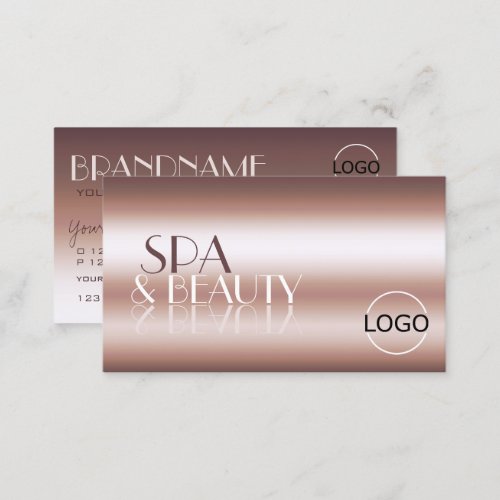 Luxury Rose Gold Stylish Mirror Letters with Logo Business Card