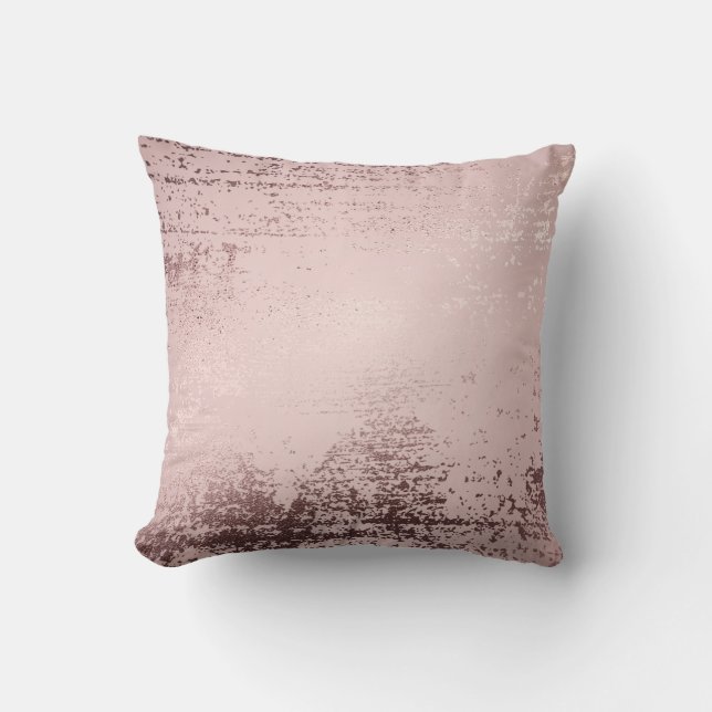 Luxury Rose gold Throw Pillow (Front)