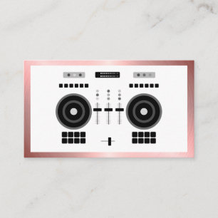 Luxury Rose Gold-Tone DJ Business Card