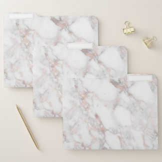 Luxury Rose-gold & White Faux Marble File Folder