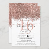 Luxury Rose Gold White Glitter Confetti Sweet 16 Invitation (Front/Back)
