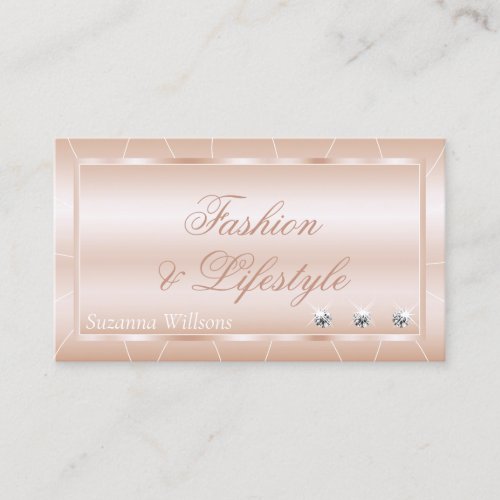 Luxury Rose Gold with Frame and Diamonds Exquisite Business Card