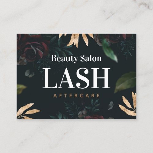 Luxury Rose Lash Aftercare Instructions Card