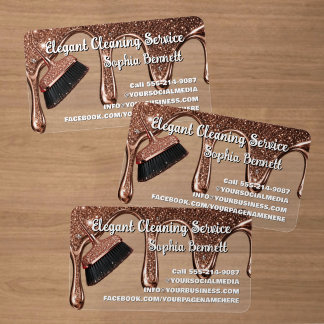 Luxury Rose Maid & House Cleaning Services Clear Business Cards