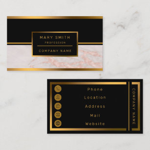 Luxury Rose Pink Blush Glitter Marble Customize Business Card