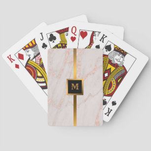 Luxury Rose Pink Blush Glitter Marble Customize Poker Cards