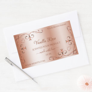Luxury Rosegold Product Label Ornate Corner Border