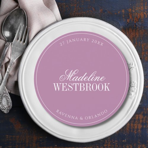 Luxury Round Wedding Place Setting Thank You Card