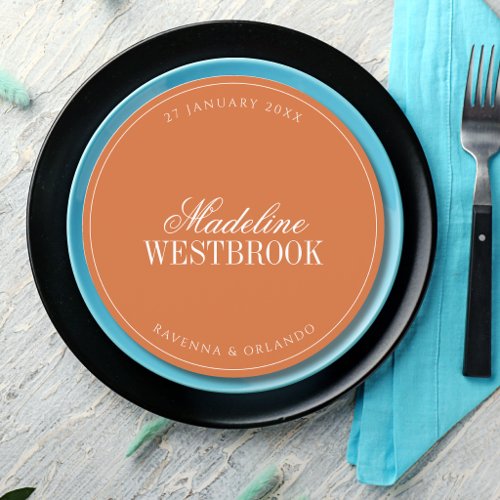 Luxury Round Wedding Place Setting Thank You Card