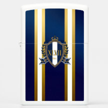 Luxury Royal Blue and White Monogram