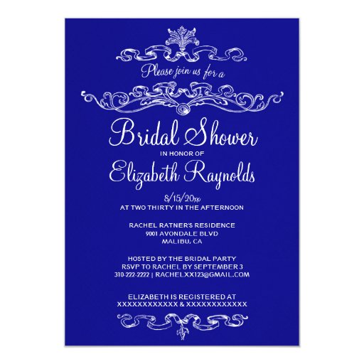 Royal Blue Bridal Shower Invitations 4