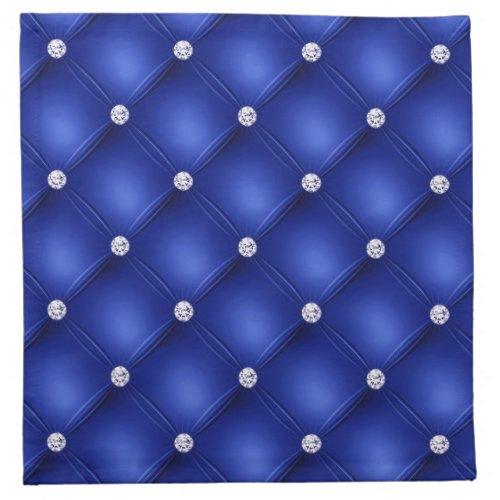Luxury Royal Blue Diamond Tufted Pattern Cloth Napkin