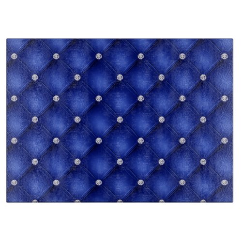 Luxury Royal Blue Diamond Tufted Pattern Cutting Board
