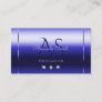 Luxury Royal Blue Gradient with Initials Diamonds Business Card