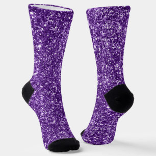 Luxury Royal Purple Glitter Socks
