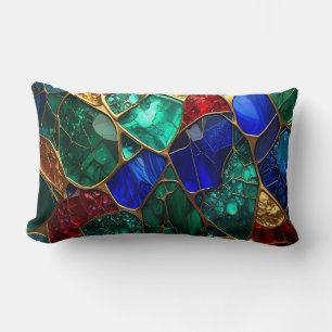 Luxury Royal Stained Glass & Gold Mosaic Pillows