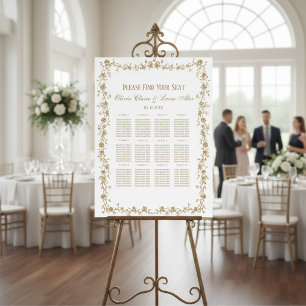Luxury Royal White and Gold Chic Floral Wedding Foam Board