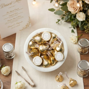 Luxury Royal White and Gold chic Floral Wedding Hershey®'s Kisses®