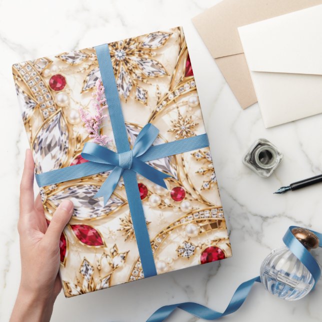Luxury Ruby Christmas Wrapping Paper (Gifting)