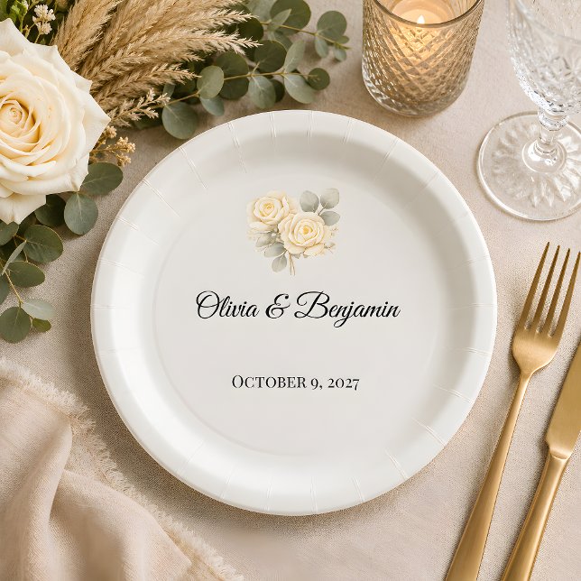 Luxury Rustic Wedding Paper Plates (Part of the luxury rustic wedding theme collection, paper plate)