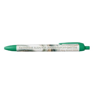 Luxury Sage & Gold Marble Realtor Personalized Pen