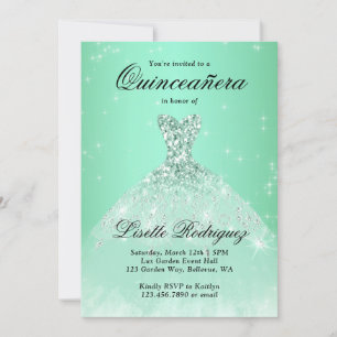 Luxury Sage Green 15th Birthday Quinceanera Invitation