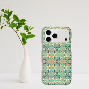Luxury Sage Green Geometric Tribal Seamless iPhone 17 Pro Max Case