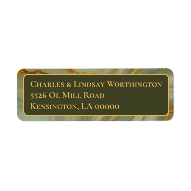 Luxury Sage Green Onyx  Label (Front)