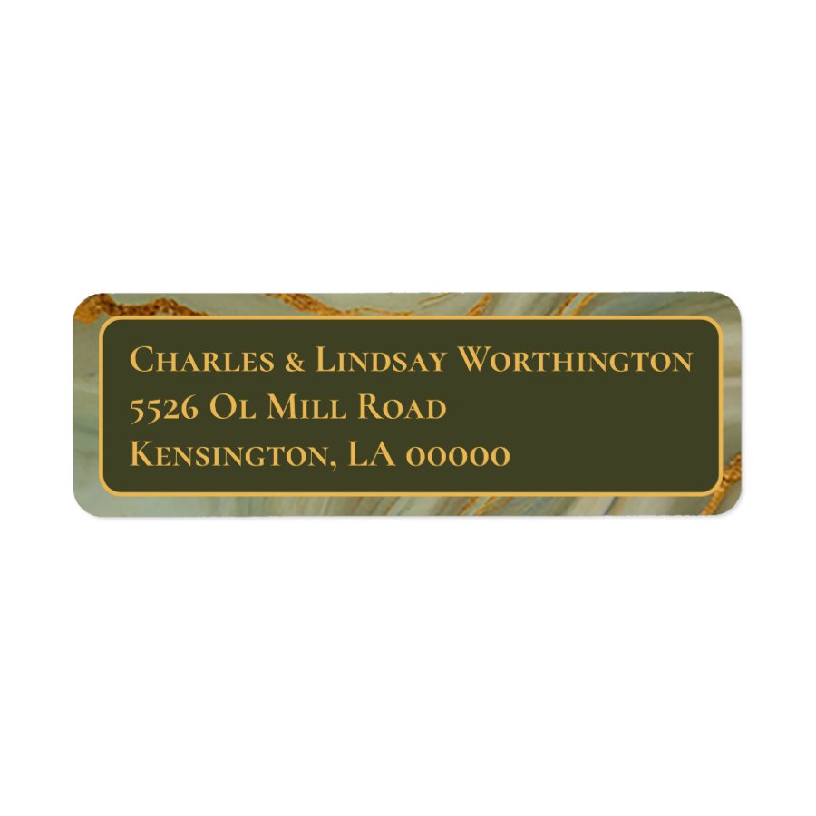 Luxury Sage Green Onyx  Label