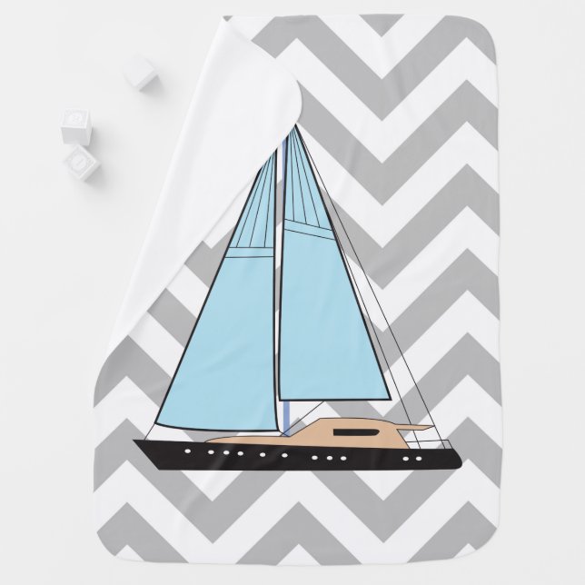 Luxury Sailing Yacht Boat Baby Blanket (In Situ)