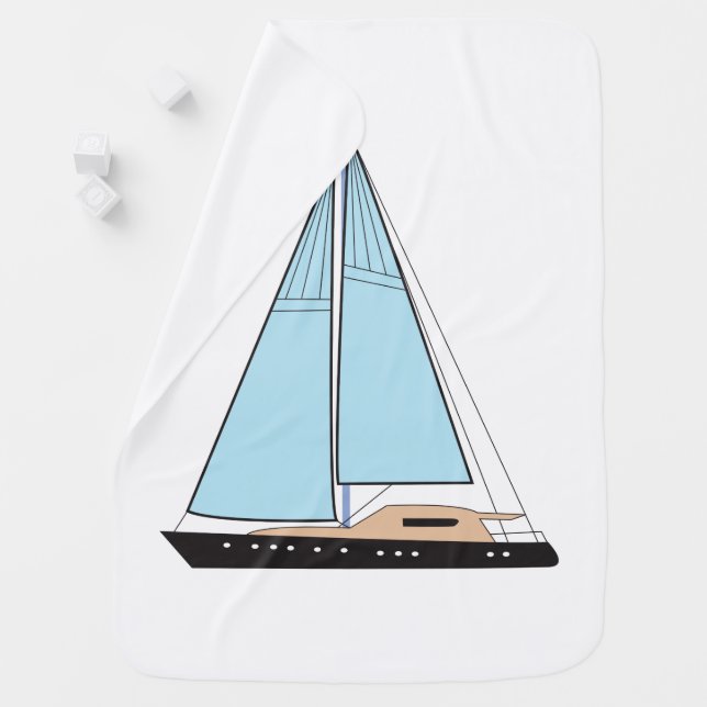 Luxury Sailing Yacht Boat Baby Blanket (In Situ)