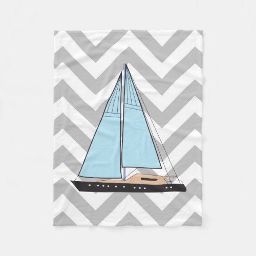 Luxury Sailing Yacht Boat Fleece Blanket