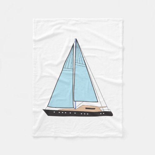 Luxury Sailing Yacht Boat Fleece Blanket