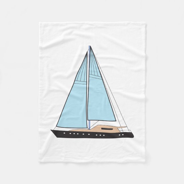 Luxury Sailing Yacht Boat Fleece Blanket (Front)