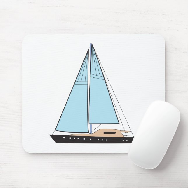 Luxury Sailing Yacht Boat Mouse Pad (With Mouse)