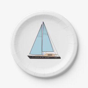 Luxury Sailing Yacht Boat Paper Plates