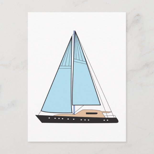Luxury Sailing Yacht Boat Postcard (Front)