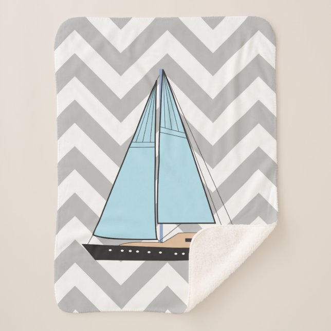 Luxury Sailing Yacht Boat Sherpa Blanket (Front)