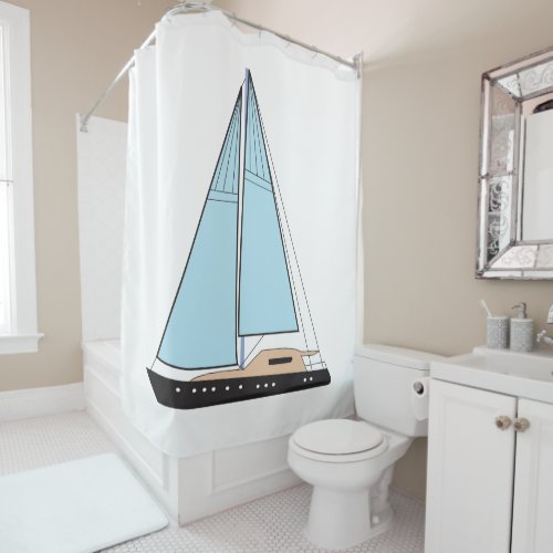 Luxury Sailing Yacht Boat Shower Curtain