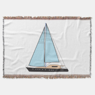 Luxury Sailing Yacht Boat Throw Blanket